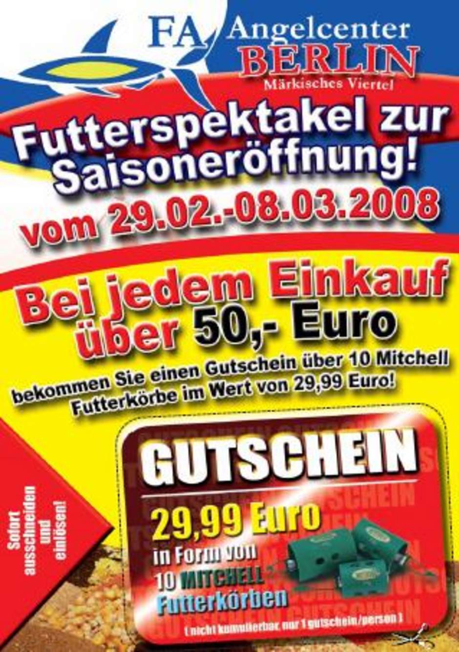  Für den Osten: Das Futterspektakel des FA Angelcenters (am 29.02.-08.03)