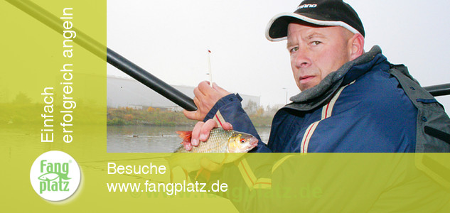 Kanalangeln im Herbst.